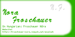 nora froschauer business card
